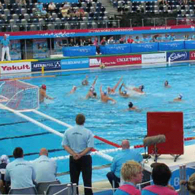 Aire de jeu du water-polo en piscine